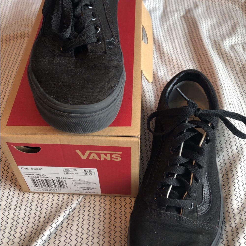Black on black old Skool vans